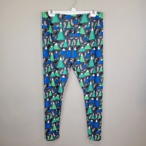 P&S Designs Mountain Scene Polyester‎ Spandex Ankle Leggings Tall And Curvy